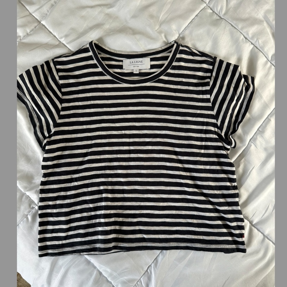 La Ligne Striped Tee - Navy/White Small